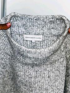 Grey Knit Pullover Sweater