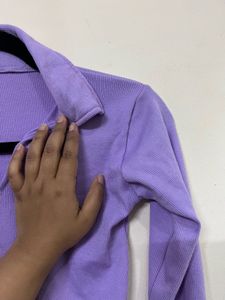 Cute Purple Collared Top