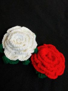 Handmade Crochet Rose Brooches