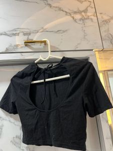Black Cropped T-Shirt