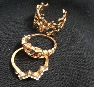 Golden Fingure Rings Combo