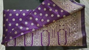 Purple Saree With Blouse Piece