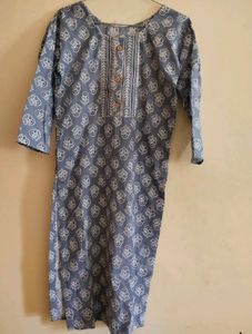Elegant Grey Printed Kurta Set
