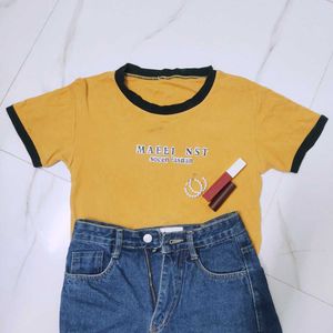 Yellow Crop TSHIRT Top