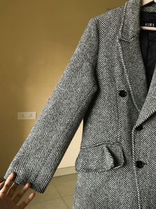 Elegant Herringbone Overcoat