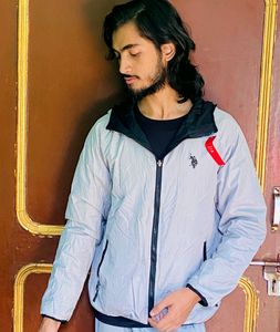 Men&#39;s Reversible Hooded Jacket. Logo Both &#39;side