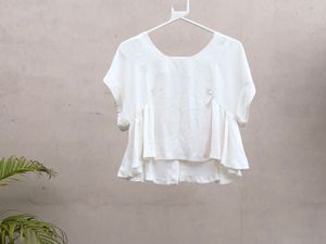 White Peplum Top