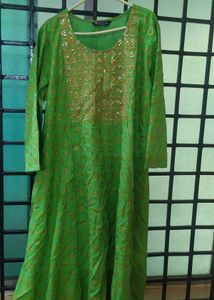 Green & Gold Embellished Kurti
