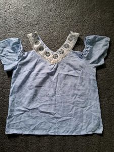 Style stone Blue &amp; White Regular Top
