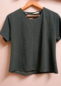 Party Tshirt Sea Green Color Cross Back