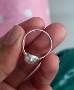 Real Silver Pearl Ring