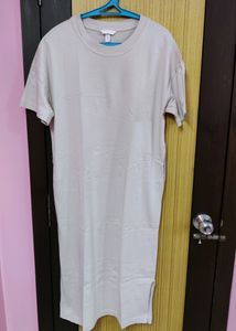 H&m Beige Color A-line Dress (XL)