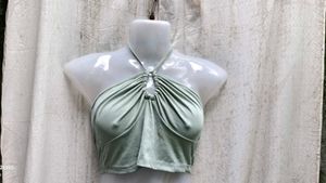 43108. Sage Green Halter Top