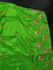 Green Embroidered Saree