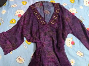 Purple Witchy Whimsy Goth Sheer Top