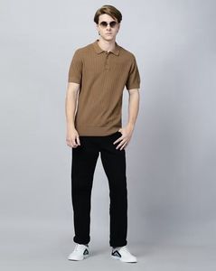 Mango Man Men&#39;s Brown Polo Shirt
