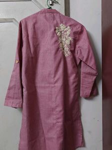 Soch Designer Kurta | Embroidered Back Onion Pink