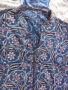 Blue Floral Print Top