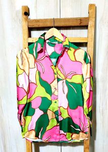 Multicolour Satin Shirt Size-36