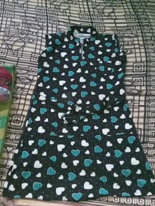 Heart Print Sleeveless Dress