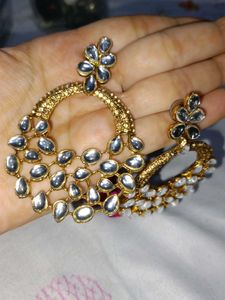 Elegant Kundan Chandelier Earrings