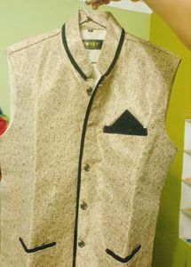 Ethnic Half Jacket Golden Color