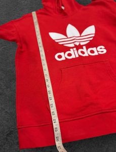 Red Adidas Trefoil Hoodie - Classic Comfort