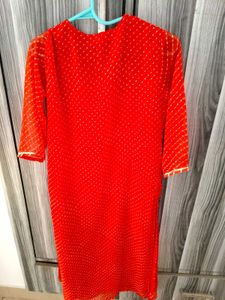 Lehariya Orange  Gotta Patti Embroidered Kurta