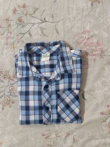 Blue Check Full Sleeves Shirt For Boy 4-5 Year