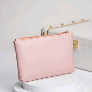 Pink Pouch With Sky Blue Keychain&amp;plum Suncream
