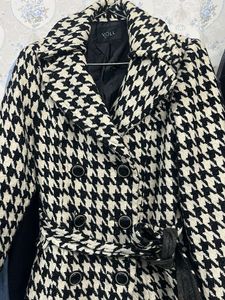 Houndstooth Print Coat