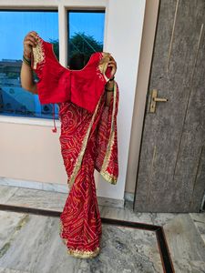 Red Bandej Saree