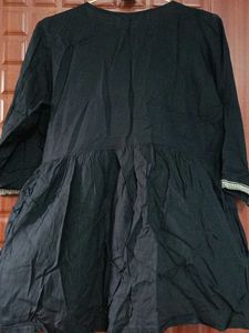 Embroidered Black Tunic Top