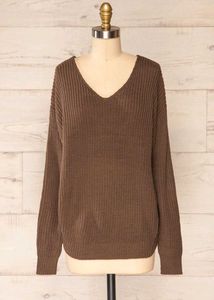Premium V-Neck Knit Sweater 🤎
