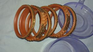 New Bangles Set Peach Colour