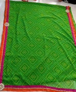 Green Gujarati Patchwork Saree 🥻
