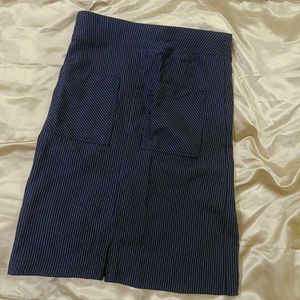 Striped Knee Length Skirt