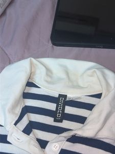 Striped Polo Crop Top with jhumka combo!