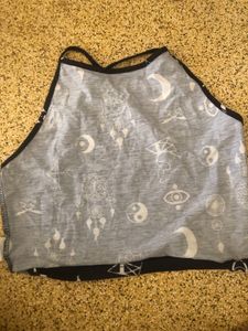 Shein Printed Cross back Crop Top☯️