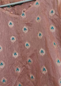 Peach Printed Kurti