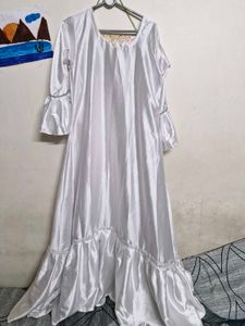 White Free Size Gown