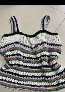 Crochet Striped Tank Top