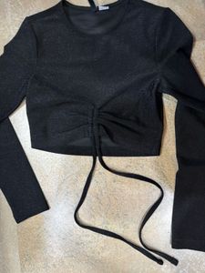 Sparkly Black Crop Top