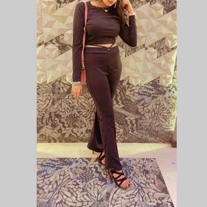 Black Minimal Backless Cordset
