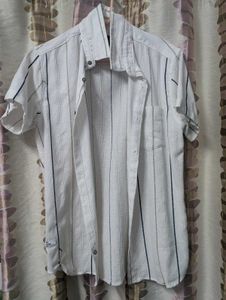 Striped Short Sleeve Button-Down Shirt