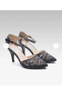 Elle Embellished Black Heels