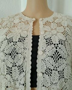 Crochet Flower Mesh Shirt