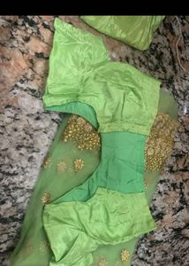 Green &amp; Gold saree