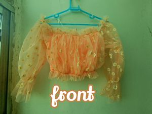 𐙚 Daisy Printed Off Shoulder Crop Top 𐙚