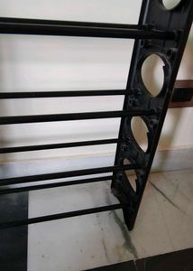 Shoe Stand With Adjustable Metal Shelves